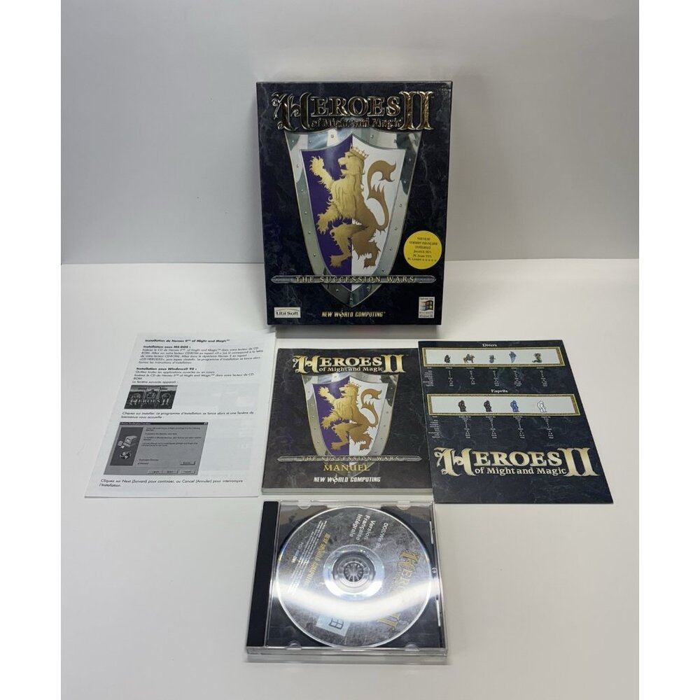 Heroes of Might & Magic II 2 The Succession Wars PC Big‎ Box CIB FRENCH VERSION
